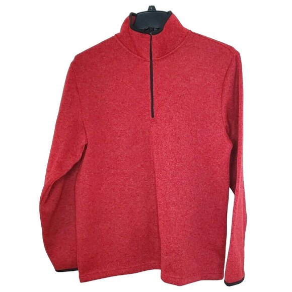 Izod Perform Temp Fx Warm 1/4 Zip Red Black Trim Sweatshirt 464598200387 - Picture 1 of 12